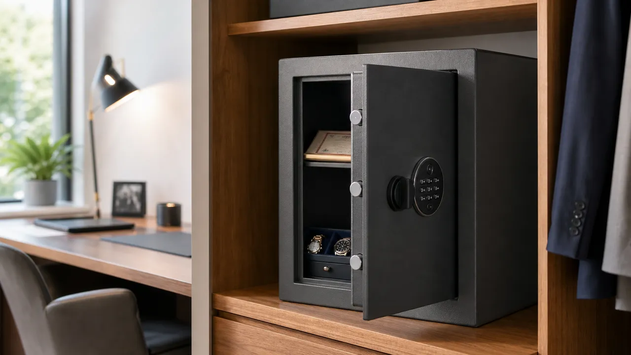 Coffre-fort domestique pour protéger bijoux, papiers et objets de valeur